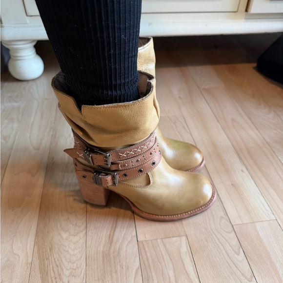 Freebird by Steven Tan Slouch Lace-Up Leather Boots with Studded Straps - Picture 2 of 8